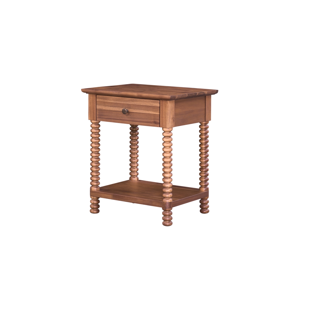 Pacific Direct 8000093-430 21 x 17 x 25 in. Azella Nightstand & Side Table, Brushed Brown