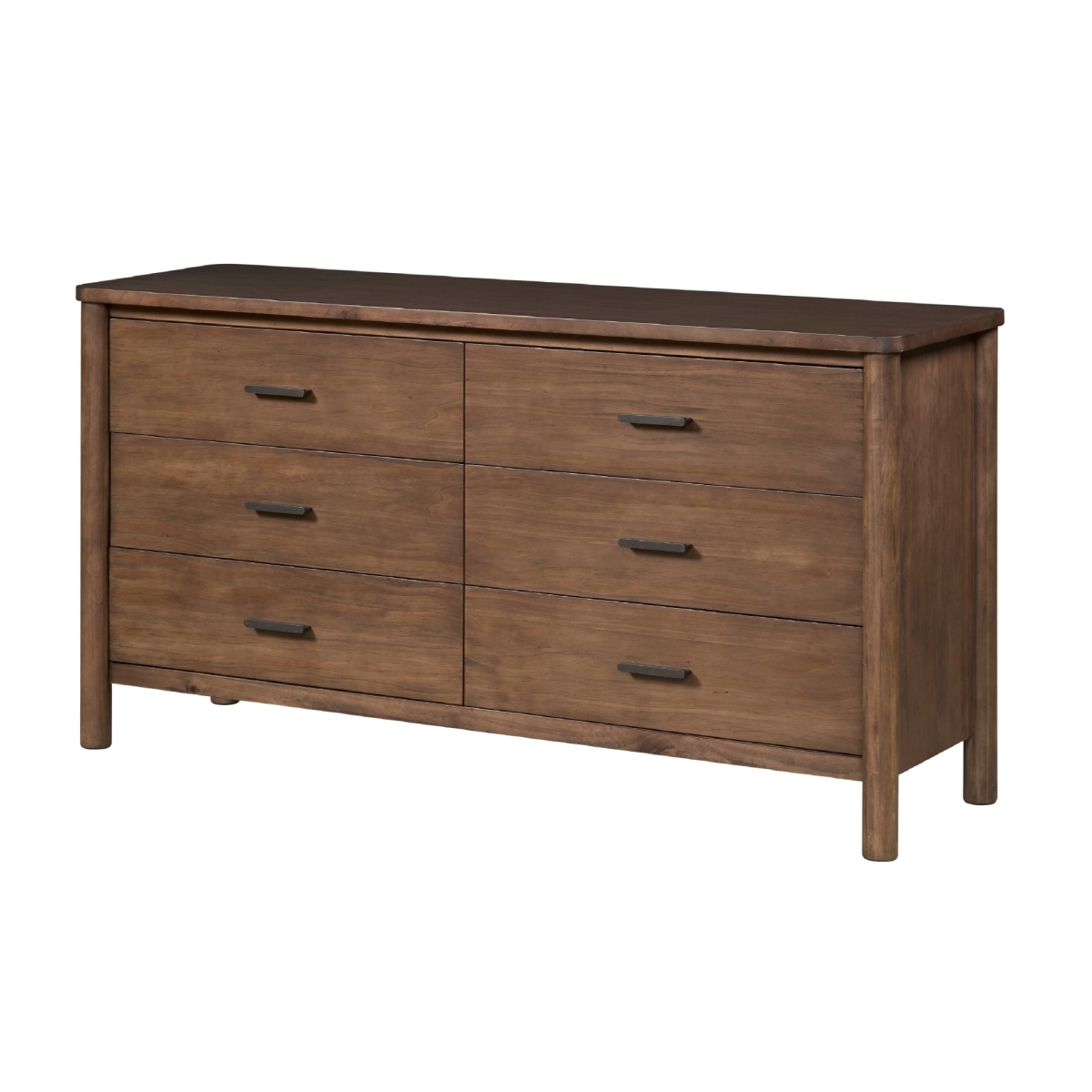 Pacific Direc 8000078-DKW 33 x 66 x 20 in. Bloomfield Dresser with 6 Drawers, Dark Walnut