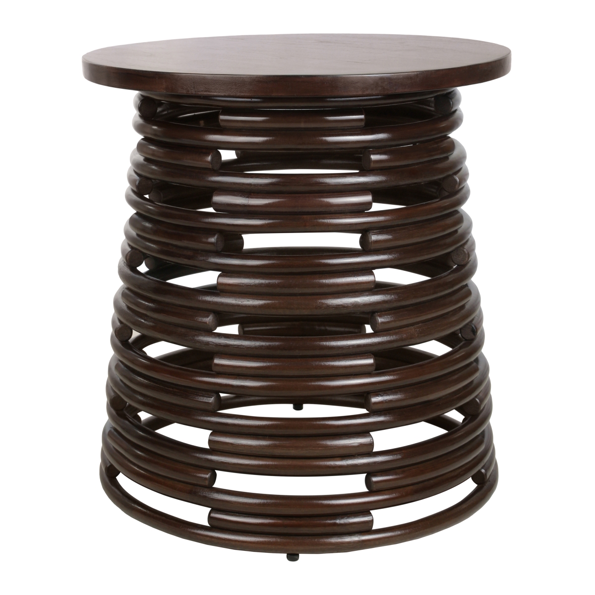 Pacific Direct 3100028-ES 22 x 22 x 23.50 in. Zeke Rattan Side & End Table with Wood Top, Espresso Brown