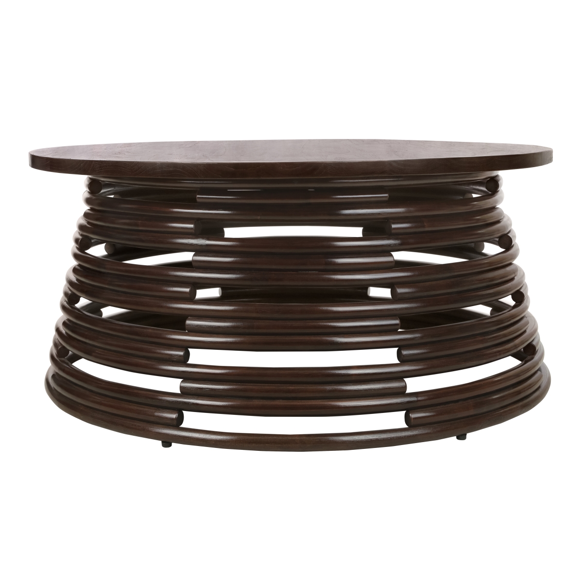 Pacific Direct 3100029-ES 39.50 x 39.50 x 18 in. Zeke Rattan Coffee Table with Wood Top, Espresso Brown