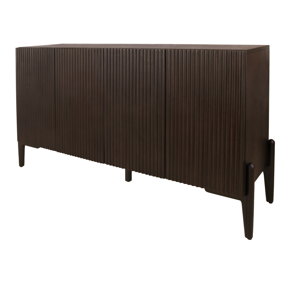 Pacific Direct 1270022-DBO 60 x 16.50 x 34 in. Baylor Sideboard with 4 Doors, Dark Brown