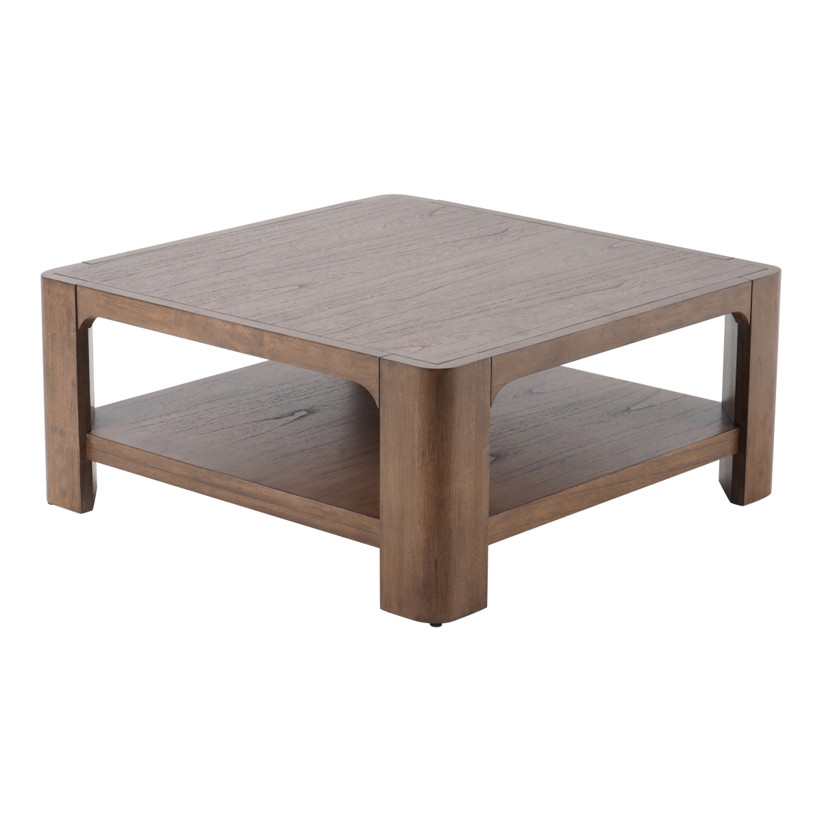 Pacific Direct 3600002-WT 39 x 39 x 17 in. Trevin Square Coffee Table, Walnut