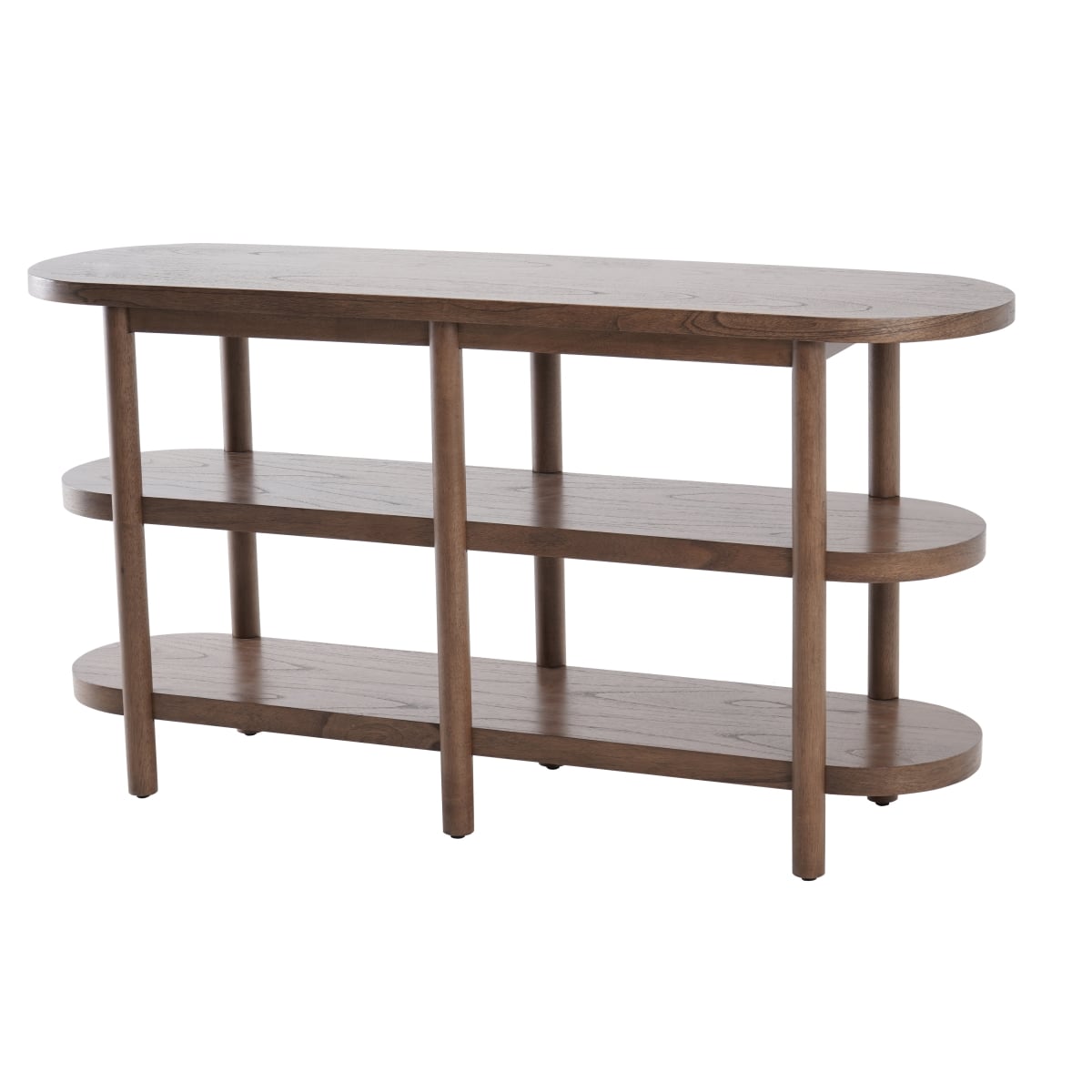 Pacific Direct 3600012-WT 58 x 16 x 30 in. Lester Console Table with Shelves, Walnut