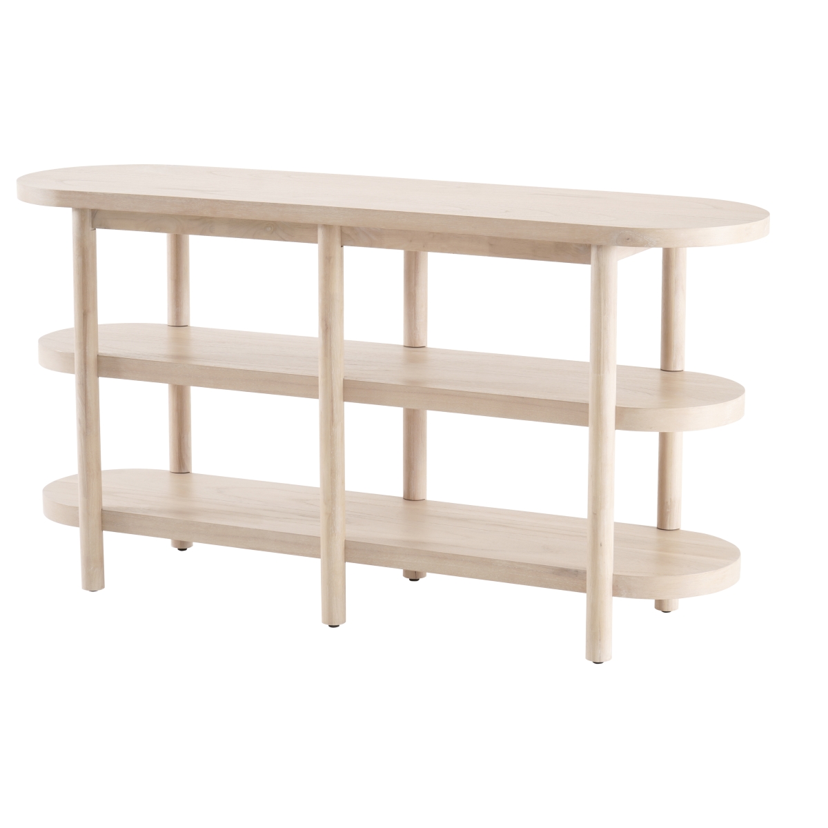 Pacific Direct 3600012-SD 58 x 16 x 30 in. Lester Console Table with Shelves, Weathered Sand