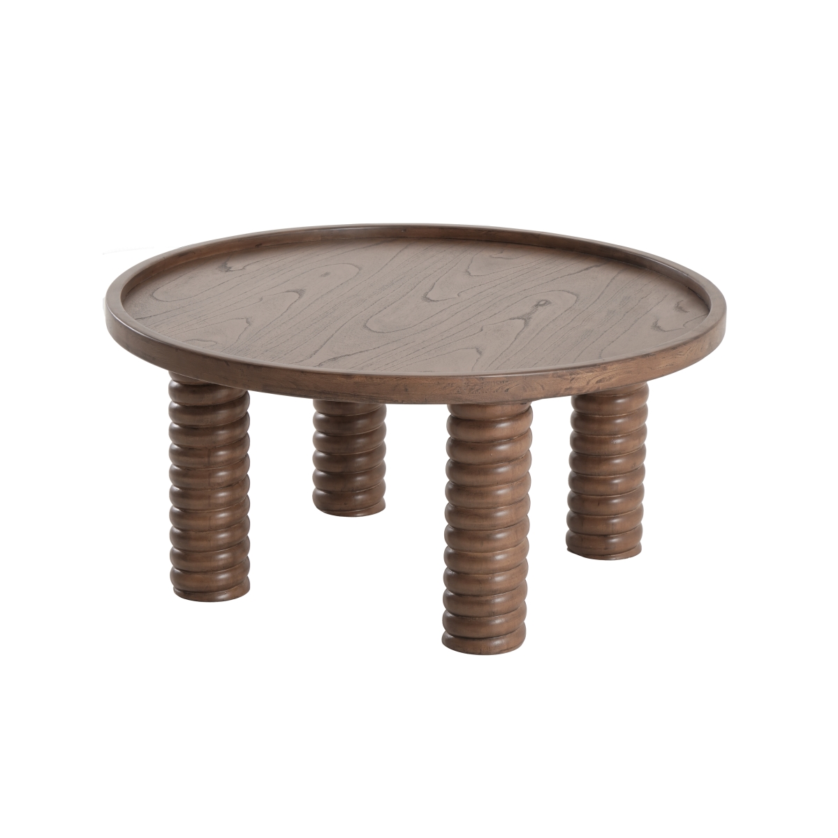 Pacific Direct 3600013-WT 36 x 36 x 17 in. Crellin Coffee Table, Walnut