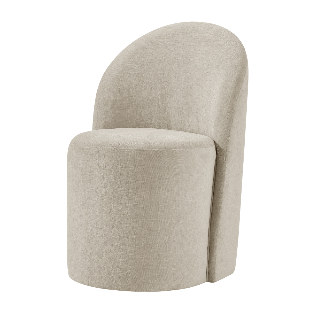Pacific Direct 1900252-706 Cabrina Chenille Dining Side Chair with Casters, Millbury Beige