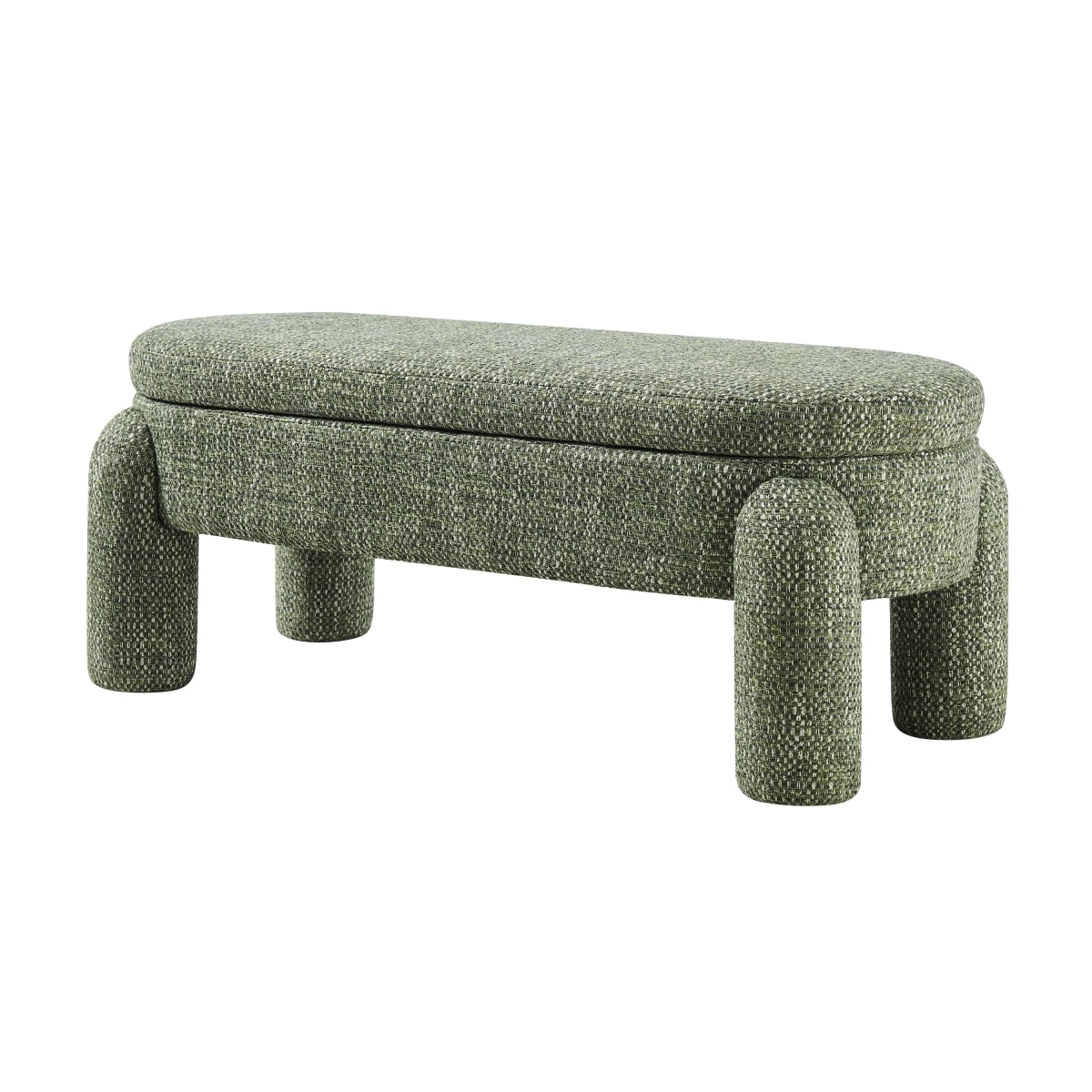 Pacific Direct 1900253-739 44.50 x 19.50 x 18.50 in. Bowden Chenille Storage Bench, Salzburg Green
