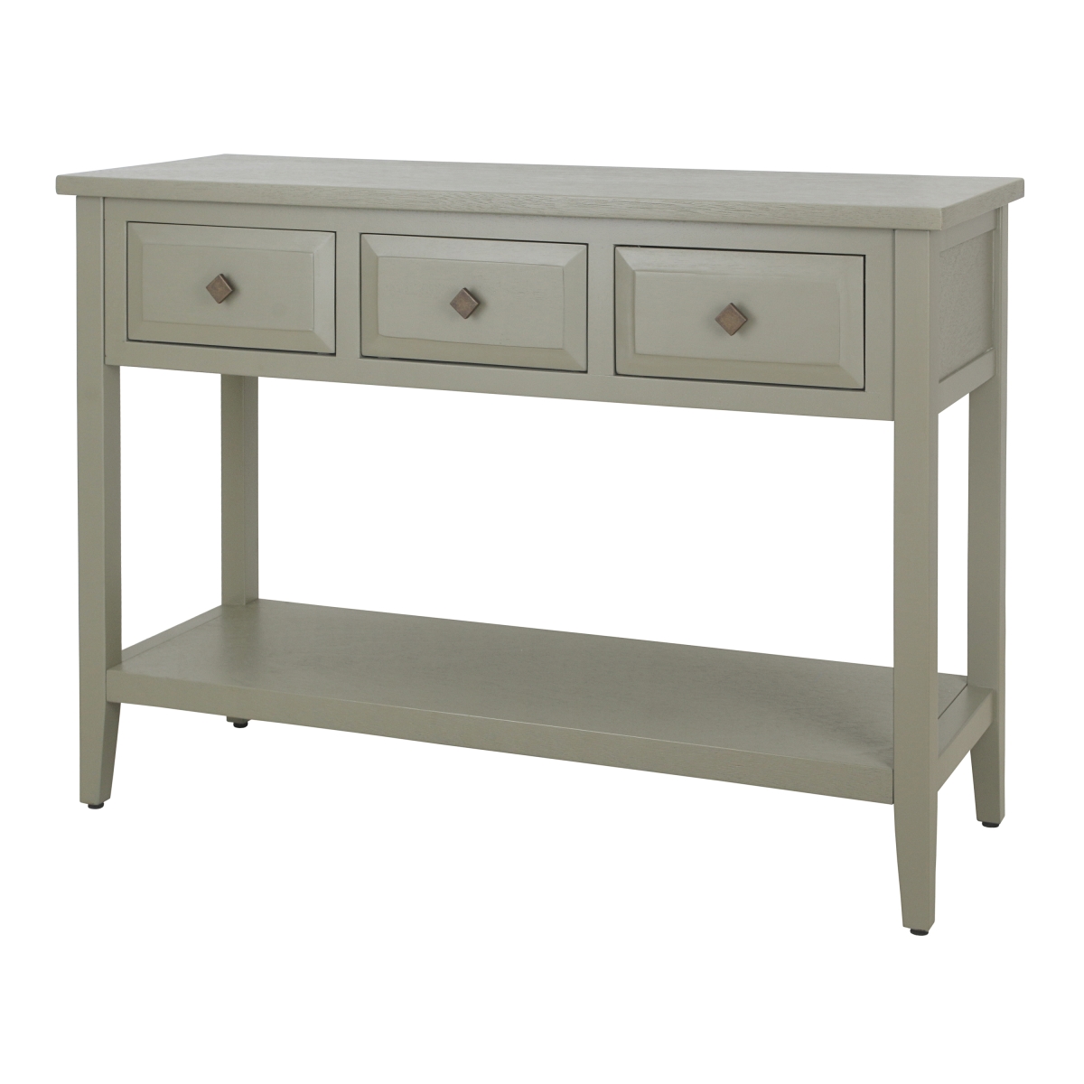 Pacific Direct 1270042-AG 42 x 15 x 30 in. Wexford 3 Drawers Console Table with Shelf, Sage Green