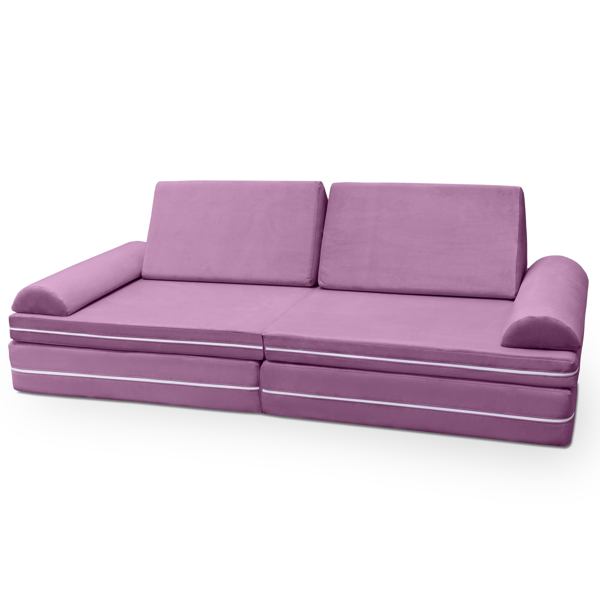 Picture of Jaxx 19394414 Playscape Deluxe Plush Velvet Kids Modular Couch & Playset&#44; Violet - 6 Piece