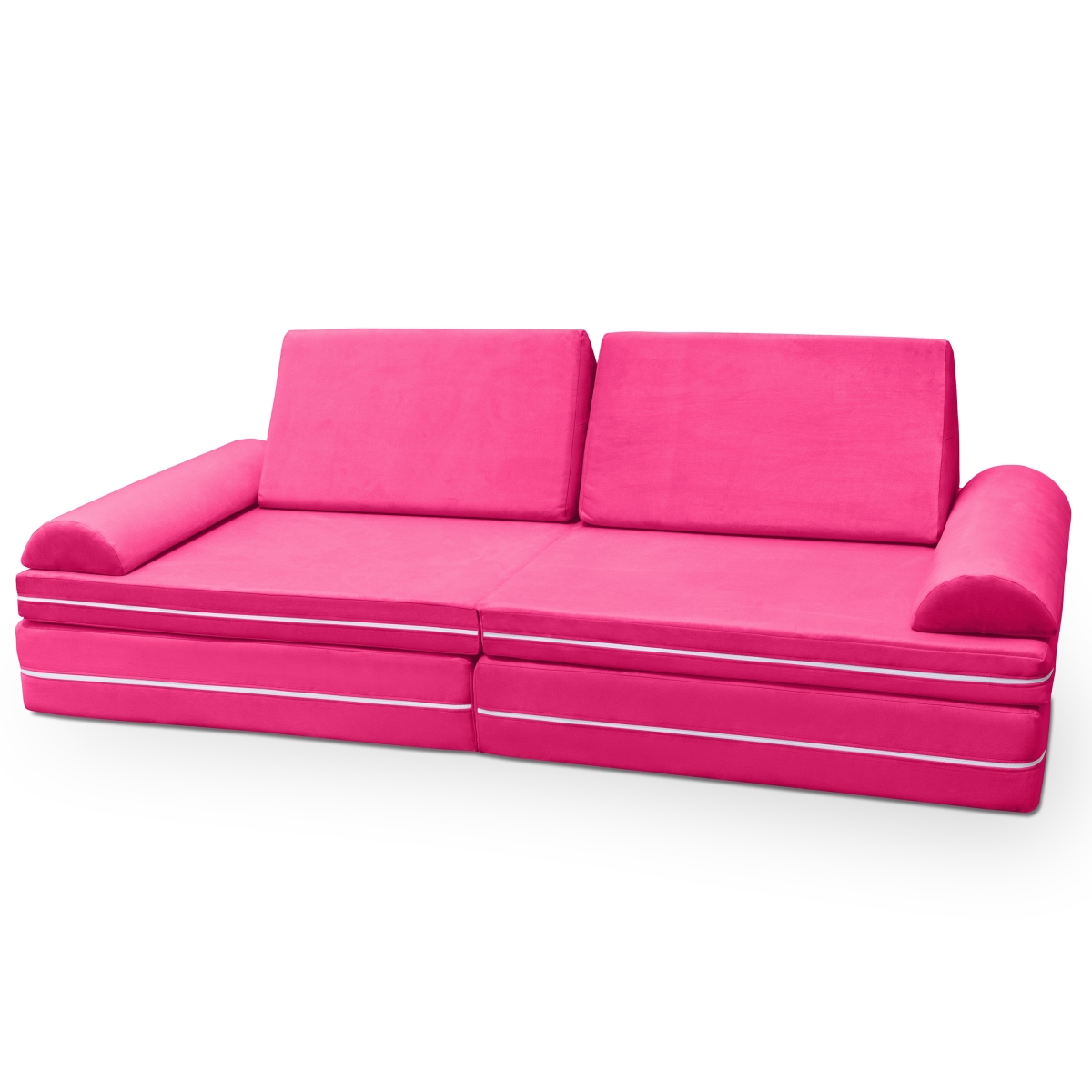 Picture of Jaxx 19394407 Playscape Deluxe Plush Velvet Kids Modular Couch & Playset&#44; Pink - 6 Piece