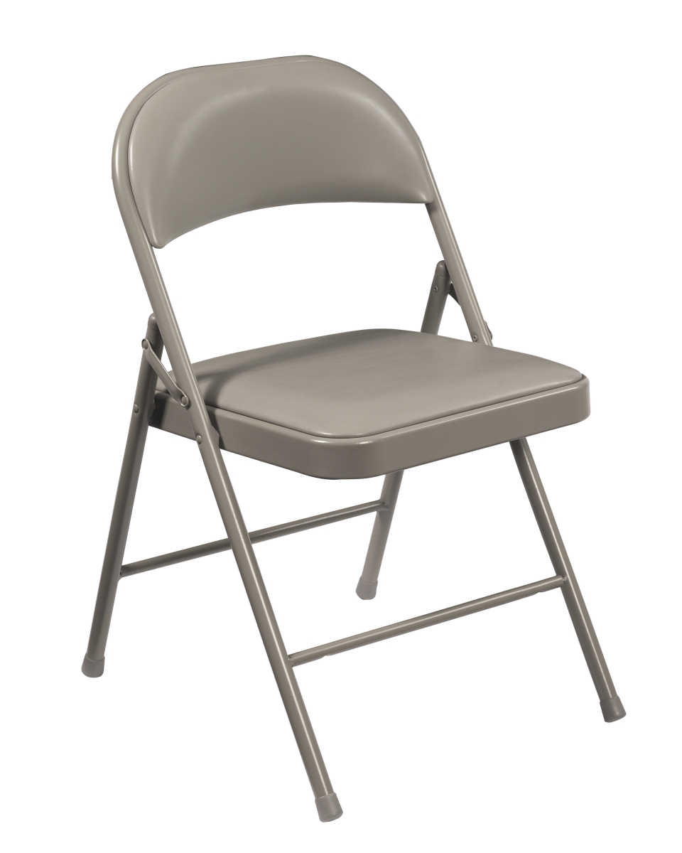 Picture of National Public Seating 952 Gray Vinyl Upholstered Commercialine Steel Folding Chairs