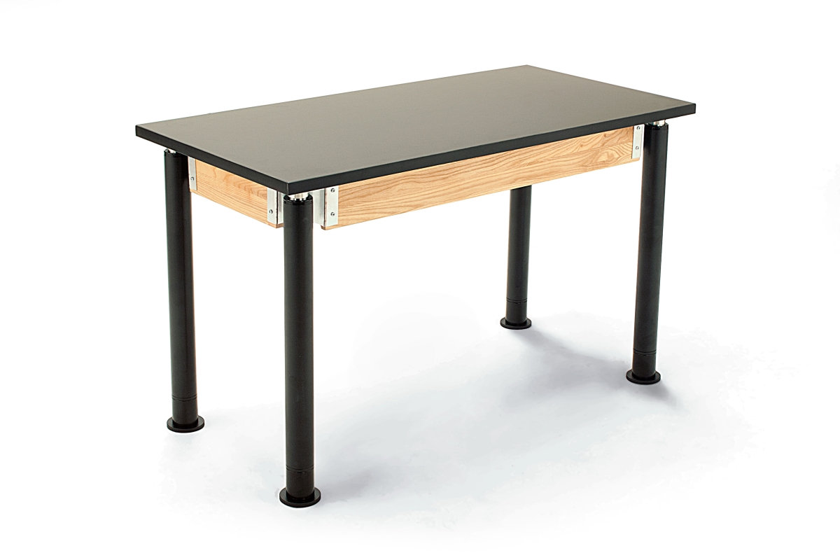 SLT2460AH-10 24 x 60 in. Adjustable Height Chemical Resistant Top Science Table with Black Legs -  National Public Seating, SLT4-2460C