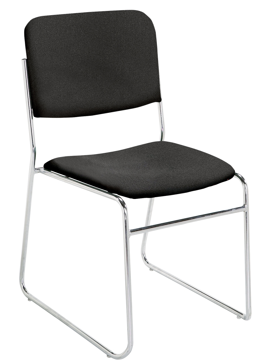Picture of National Public Seating 8660 Black Fabric Padded Stack Chairs