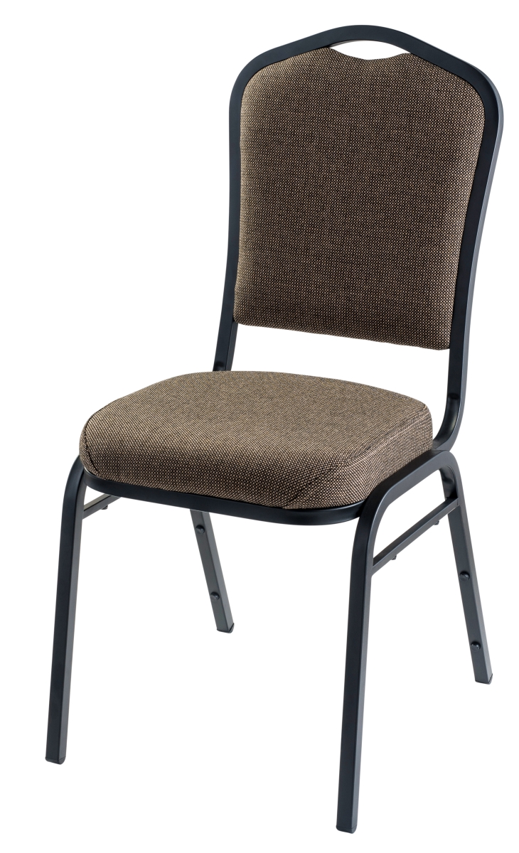 Deluxe Fabric Upholstered Padded Stack Chair, Natural Taupe & Black Santex