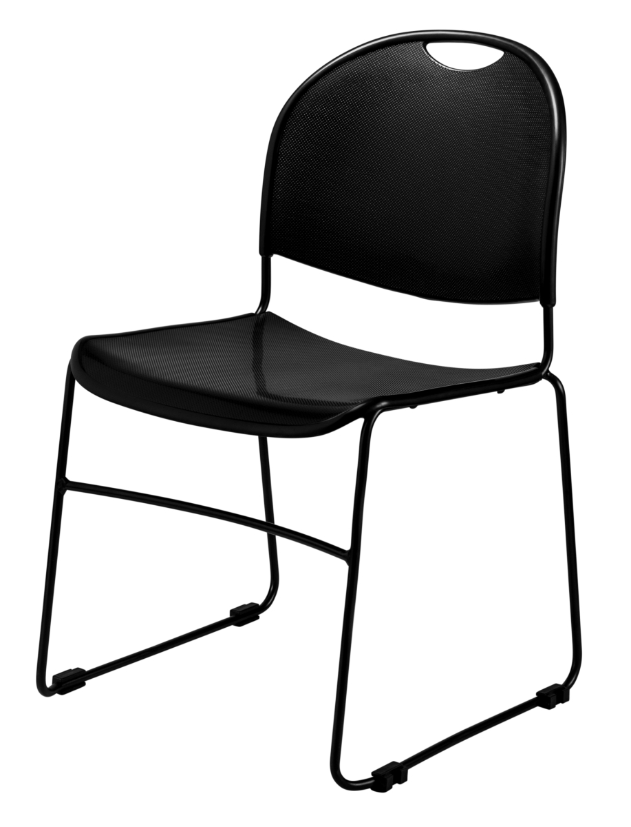 850 Commercialine Value Stack Chair with Polypropylene Seat & Steel Tubing, Black
