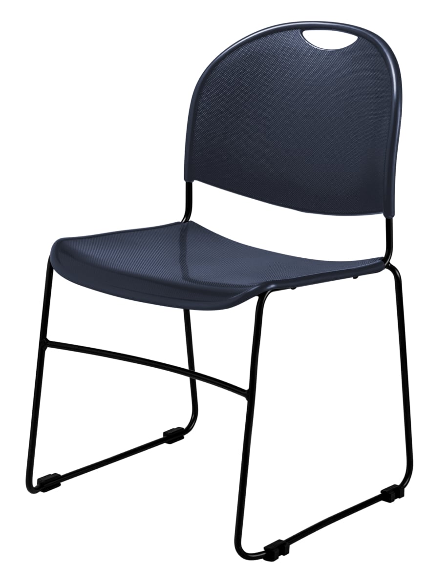 855 Commercialine Value Stack Chair with Polypropylene Seat & Steel Tubing - Navy Blue