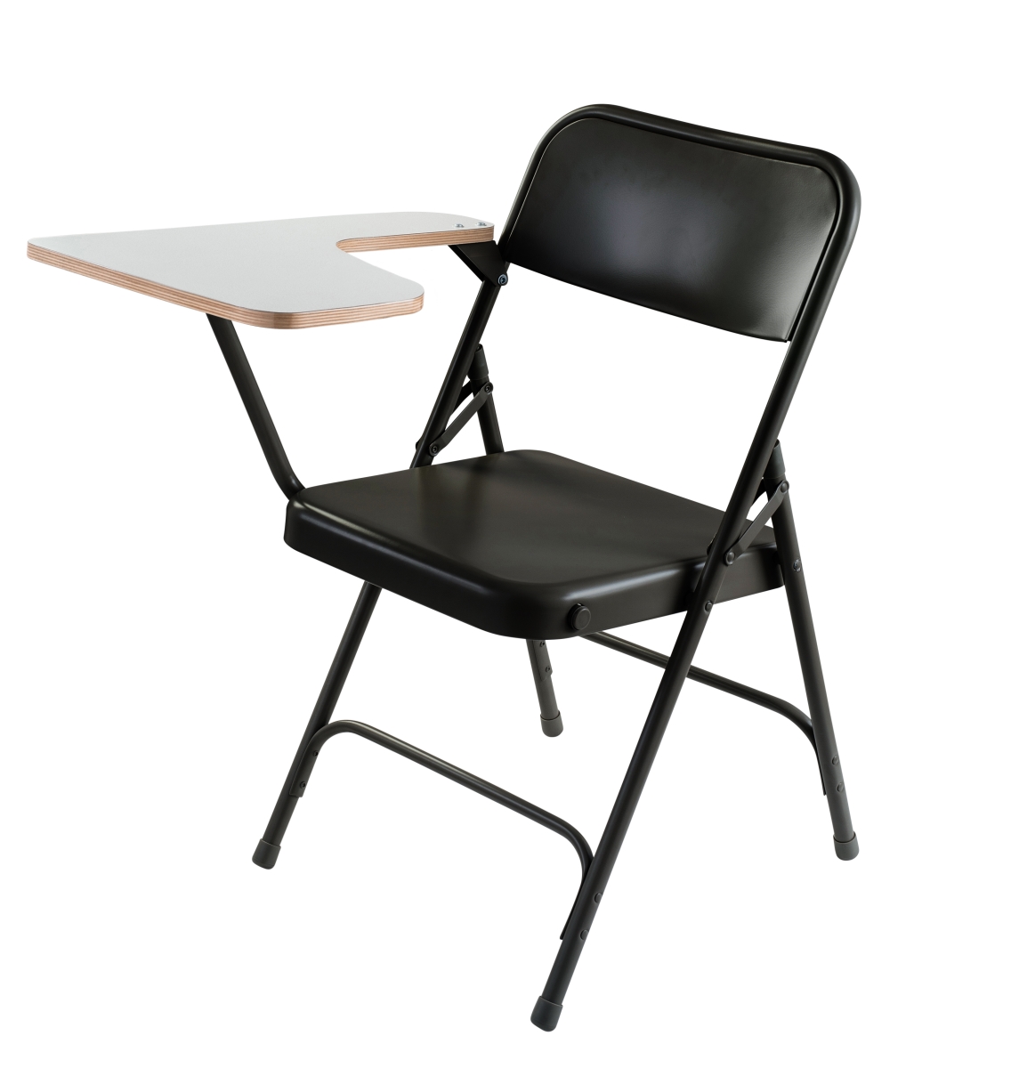 Tablet Left Arm Folding Chair, Black Frame & Grey Nebula - Pack of 2