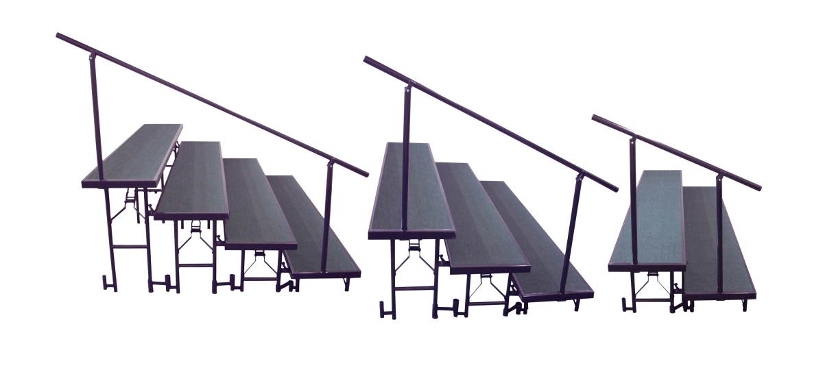 SGR4L 77.25 x 30.875 in. Side Guard Rails for Standing Risers -  National Public Seating
