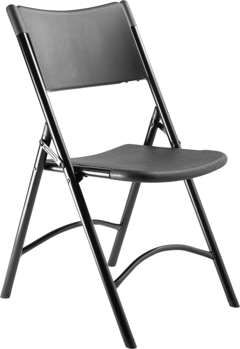 Heavy Duty Folding Chair - Black - Set of 4 - Stain-Resistant