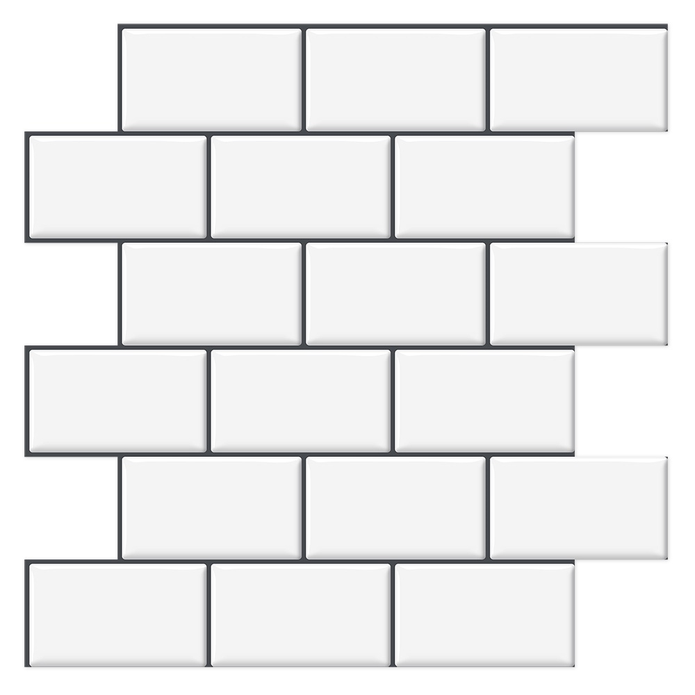 Peel & Stick Backsplash - White Subway Tile - 12x12-inch Sheets - 8 Sq Ft - Easy DIY Installation