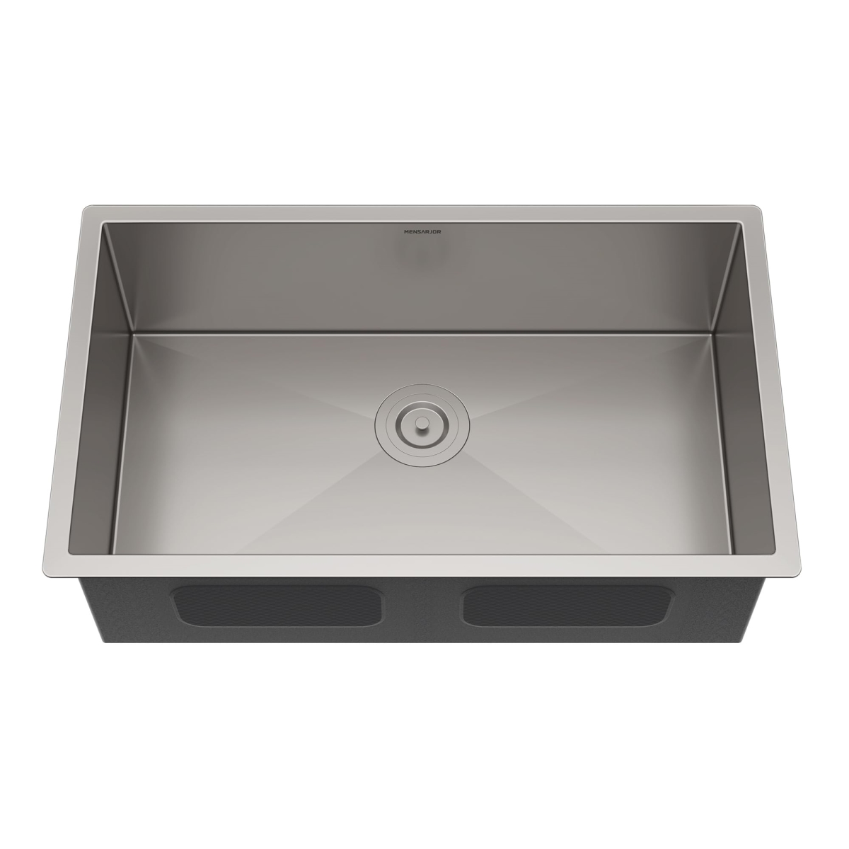 Picture of WELLFE MSJ3018R10M RV Kitchen Sink, 30 x 18 Undermount Single Bowl 304 Stainless Steel Kitchen Sink with 10-Inch Deep Basin