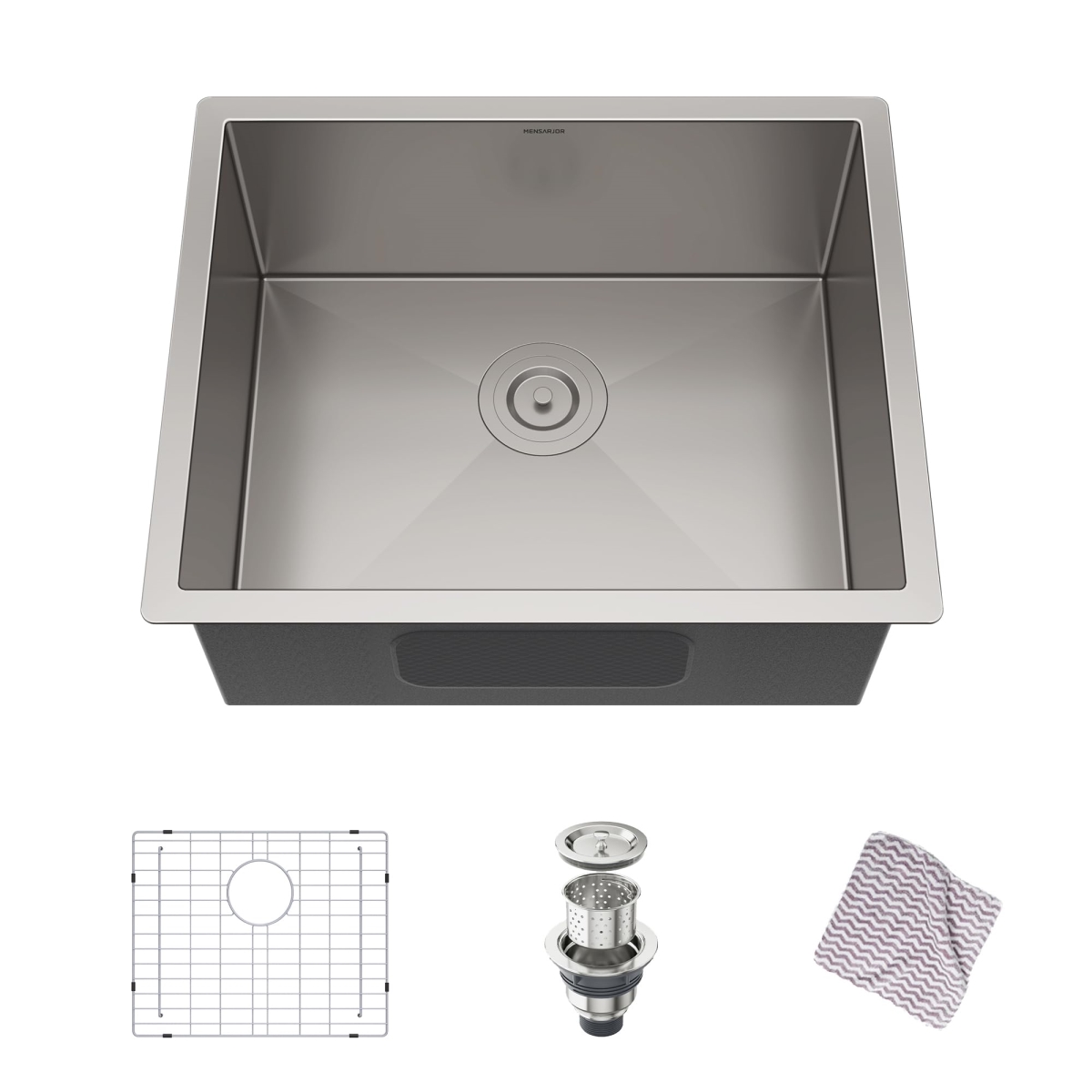 Picture of WELLFE MSJ2218R9M RV Kitchen Sink, 22 x 18 Inch Undermount Sink, 16 Gauge Stainless Steel, Handmade for Kitchen, Bar, or Outdoor Use