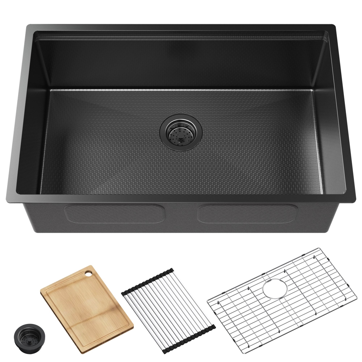 Picture of WELLFE MSJ7648WNH RV Kitchen Sink, 30in Undermount Single Bowl Stainless Steel Workstation Kitchen Sink