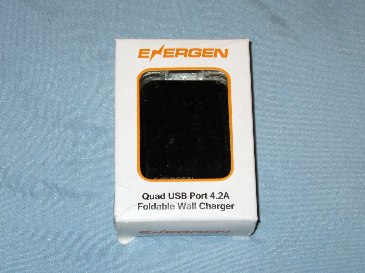 Picture of ENERGEN EN-WC400BK 4.2A Quad Foldable USB Wall Charger, Black