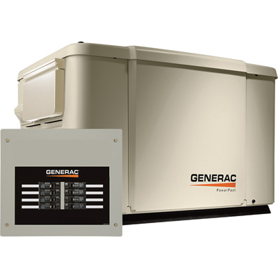Picture of Generac 54264 PowerPact Air-Cooled Home Standby Generator - 7.5 kW LP & 6 kW NG&#44; Steel Enclosure
