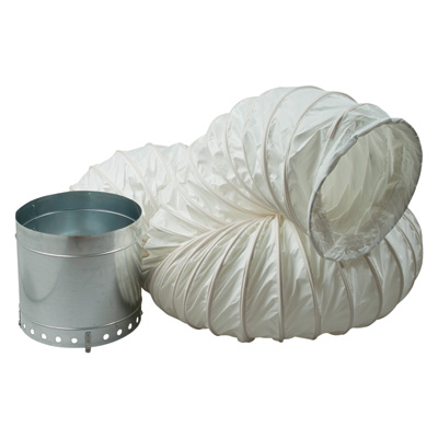 F150040 Flexible Heat Duct - Gray - 25 ft - Durable Design for Portable Heaters