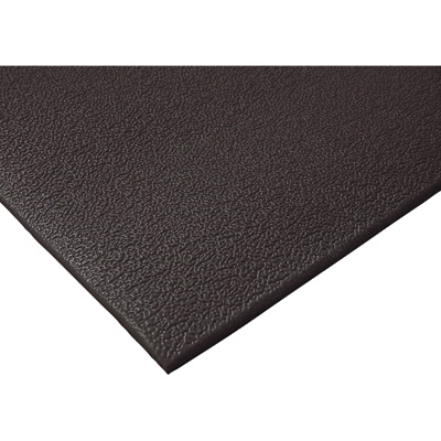 Antifatigue Mat, 3 ft. L x 2 ft. W, 3/8" Thickness, Closed Cell PVC Foam, Pebble, Black