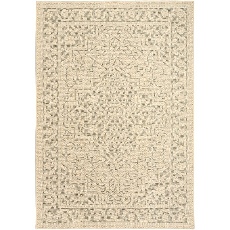 Picture of Nourison Home 841491140840 5 ft. 3 in. x 7 ft. Tulum Rectangle Persian Indoor & Outdoor Area Rug&#44; Taupe & Olive