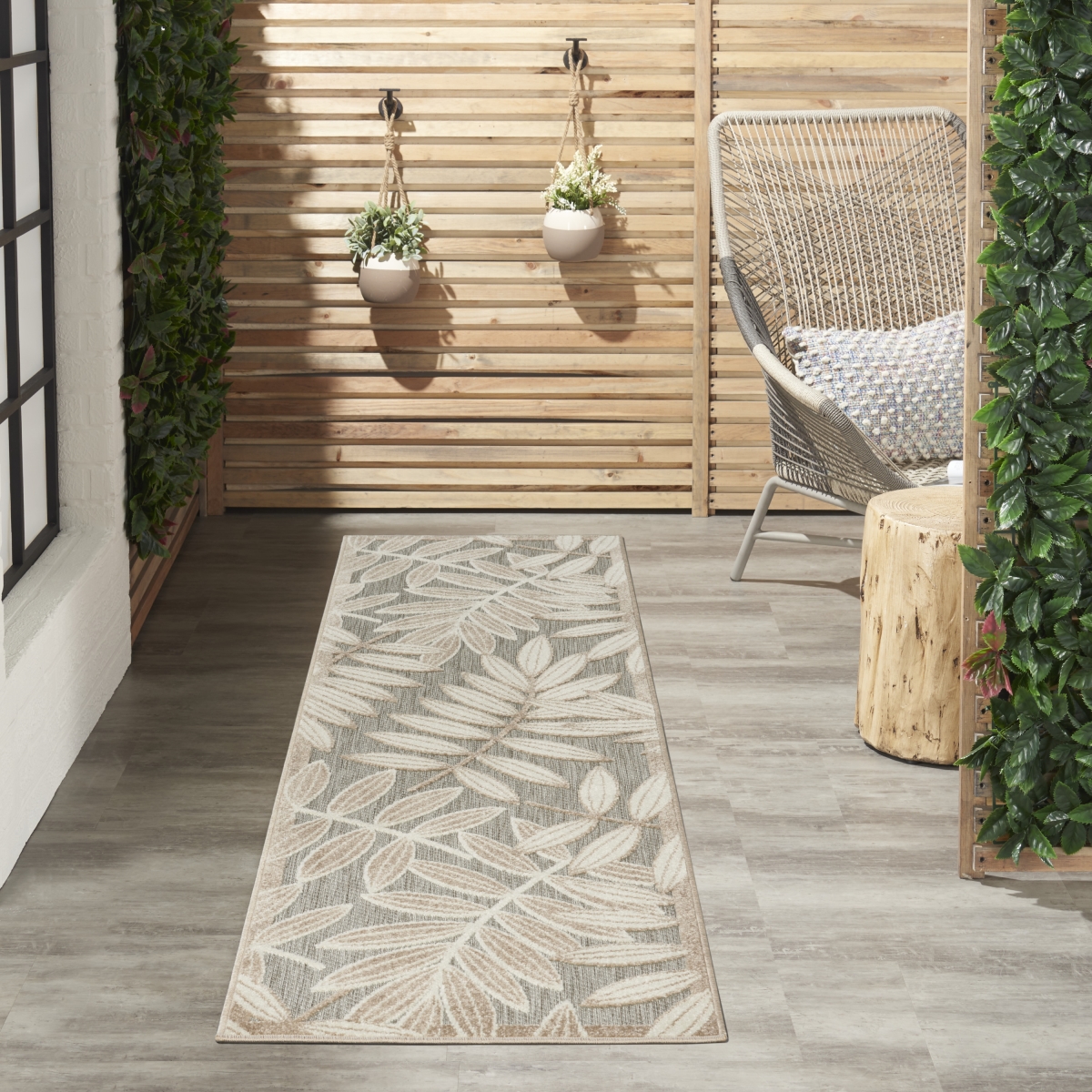 Picture of Nourison Home 99446801234 2 ft. 3 in. x 8 ft. Aloha Tropical Runner Rug - Natural