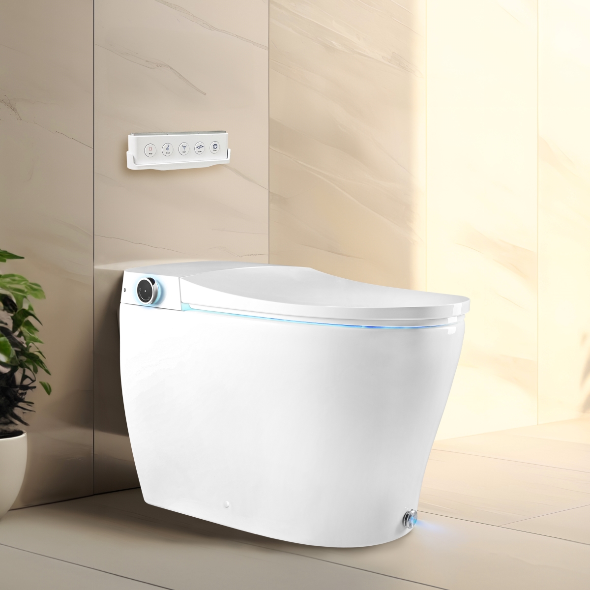 Picture of BidetMate BM-6000-E BidetMate 6000 Series Intelligent Bidet Toilet  Hands-Free Open/Close  Instant Heated Water&#44; Dryer&#44; & Seat&#44; Auto Flush