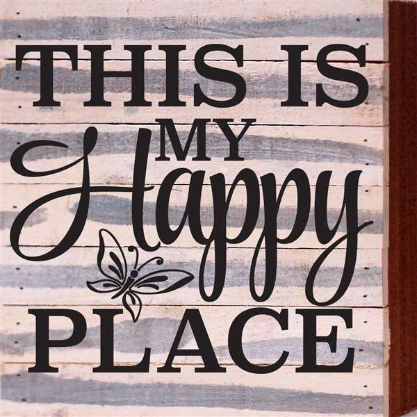 Picture of Artistic Reflections RE1036w 10.5 x 10.5 in. This Is My Happy Place Pallet Wood Art Sign