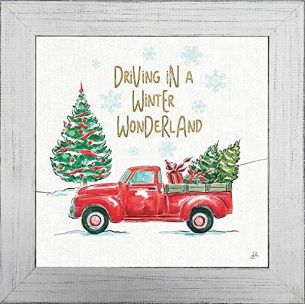 Picture of Artistic Reflections AR2002 13 x 13 in. Framed Art Print - Driving In A Winter Wonderland