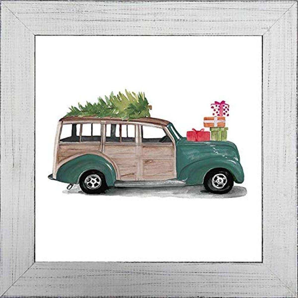 Picture of Artistic Reflections AR2005 13 x 13 in. Framed Art Print - Christmas Car