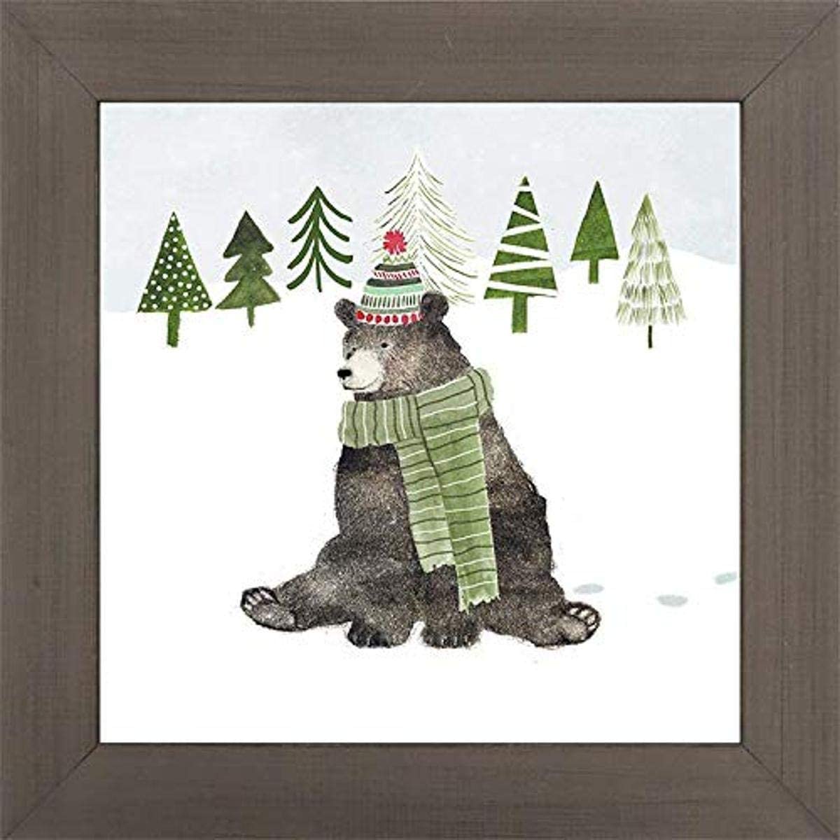 Picture of Artistic Reflections AR2007 13 x 13 in. Framed Art Print - Woodland Christmas - Bear
