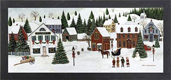 Picture of Artistic Reflections AR2013 8 x 17 in. Framed Art Print - Christmas Valley VIllage
