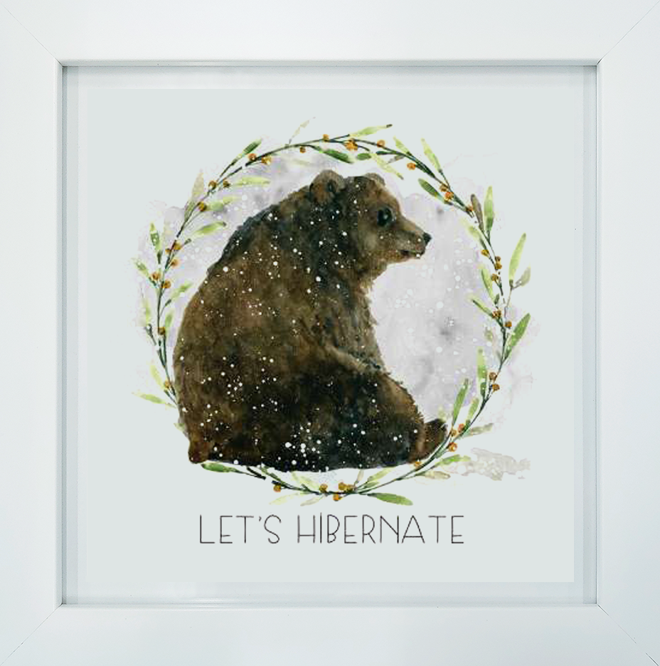 Picture of Artistic Reflections AR2204 13 x 13 in. Lets Hibernate Bear Framed Art