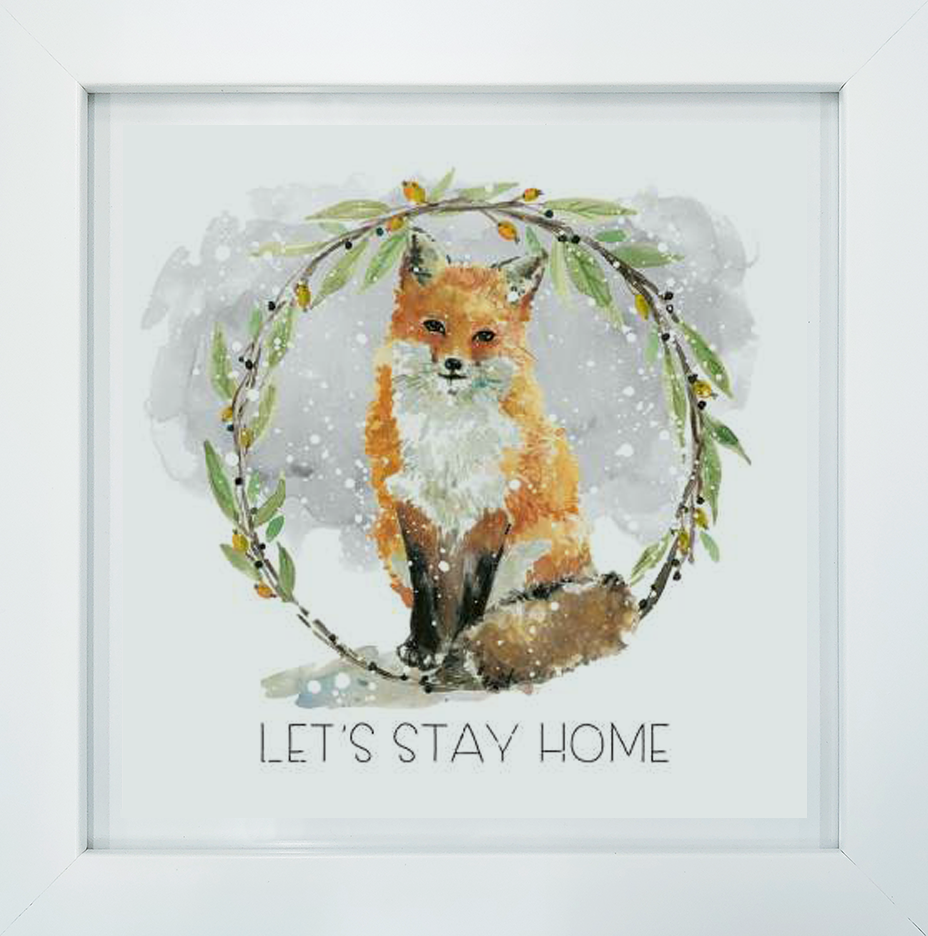 Picture of Artistic Reflections AR2205 13 x 13 in. Lets Stay Home Fox Framed Art