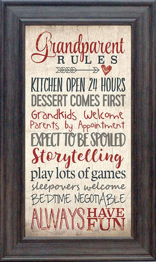 Picture of Artistic Reflections AR646 11 x 19 in. Grandparent Rules Framed Art Print