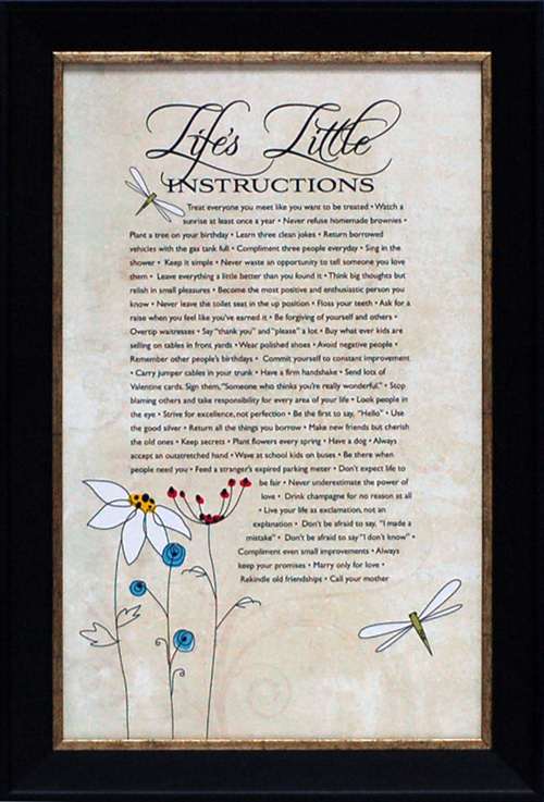 Picture of Artistic Reflections AR501 12 x 18 in. Lifes Little Instructions Inspirational Typography Art Print
