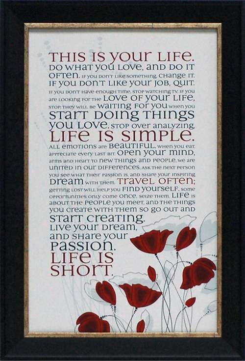Picture of Artistic Reflections AR504 12 x 18 in. This Is Your Life Inspirational Typography Art Print