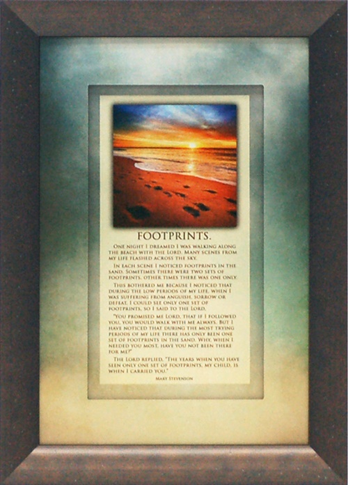 Picture of Artistic Reflections AR711 10 x 14 in. Footprints Framed Inspirational Art Print