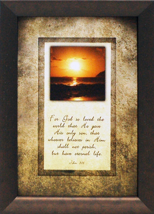 Picture of Artistic Reflections AR730 10 x 14 in. For God So Loved the World Framed Inspirational Art Print