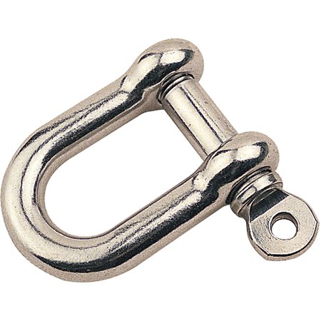 Stainless Steel D-Shackle - Silver - 0.31 in. - Durable and Corrosion-Resistant