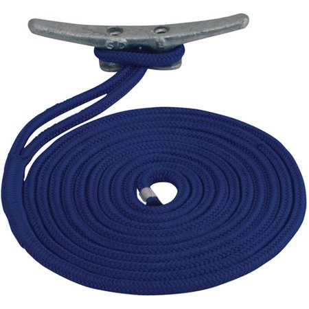 0.5 in. x 15 ft. Nylon Double Braided Dock Line, Blue