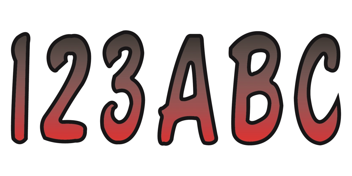REBKG200 200 Series 3 in. Letter-Number Kit - Red & Black