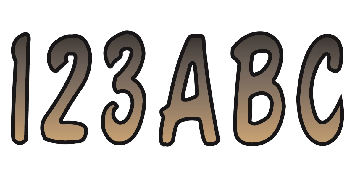 BRBKG200 200 Series 3 in. Letter-Number Kit - Beige & Black